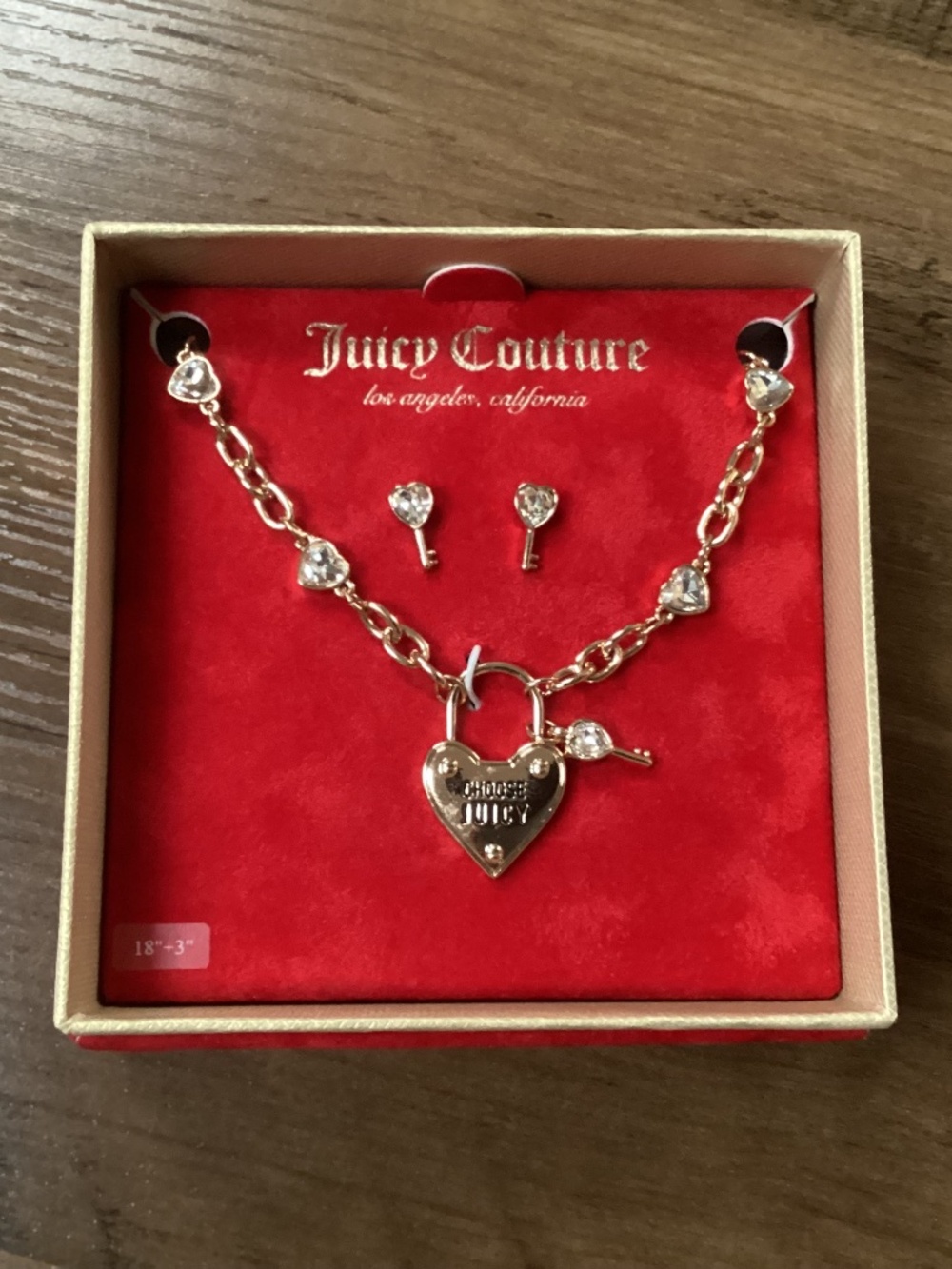 Juicy Couture Necklace and Earrings Set New in box